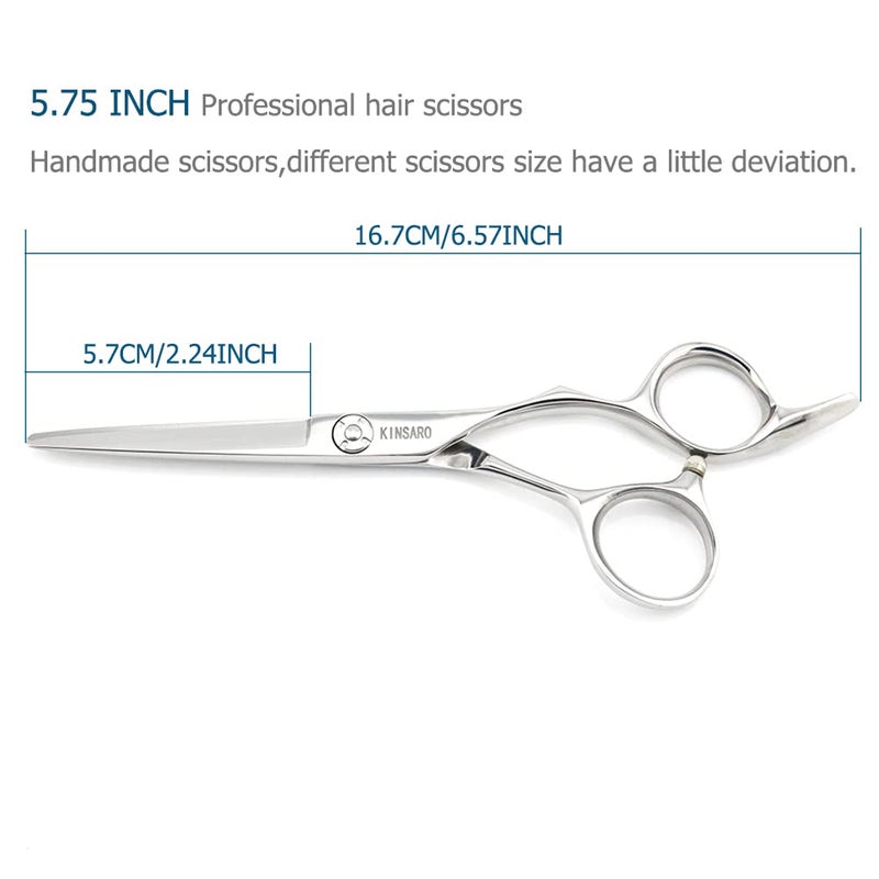 KINSARO 5.75" Hair Cutting Scissors Professional Barber Shears Hair Cutting Scissors Sharp Haircut Shears Convex blade Razor Edge 440c KINSARO for Hairdresser Barber or Home Use - Image 2